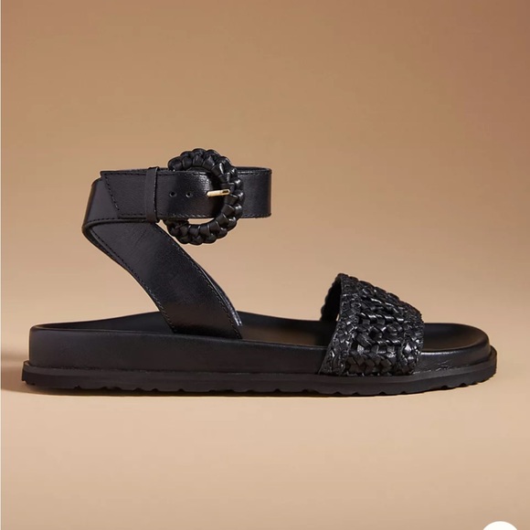 Anthropologie Shoes - SOLD Anthropologie Woven Sandals-Black